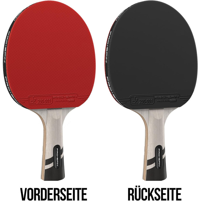 PRO SPIN стіл тенісний ракетка - карбонова професійна ракетка, преміум-якість, прецизійний контроль, гума Spin, товщина гуми 2.0 мм, захисний чохол, висока продуктивність, стильний дизайн, 1 шт (червоний)