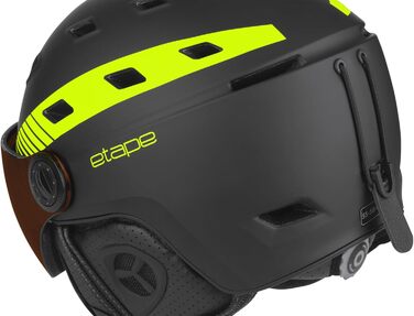 Шолом гірськолижний Etape Unisex-Adult з візором, чорний/жовтий флуоресцентний мат, 55-58