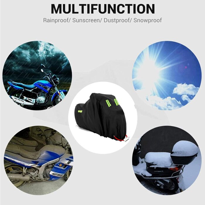 Водонепроникний чохол для мотоцикла XXXL з тканини 420D Oxford, універсальний захисний тент для мотоцикла та скутера з отвором для замка, 265x105x133 см