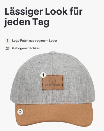 Кепка-снэпбек Johnny Urban Dean унісекс, регульований розмір, сіро-коричнева