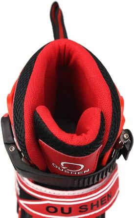 Дитячі ролики Supfine Inlineskates з регульованим розміром 31-38 (S/M) з яскравими колесами – червоні