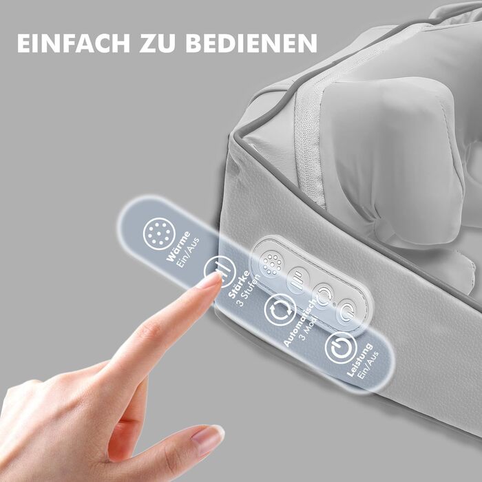 Масажер для шиї та спини з підігрівом, Shiatsu масажер для шиї, спини, плечей, талії та ніг, для розслаблення м'язів, сірий (ідеальний подарунок)