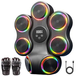 Бокс-тренажер Musik-Boxmaschine з Bluetooth: боксерські рукавички, настінне кріплення, електронна мішень для дому, офісу, спортзалу