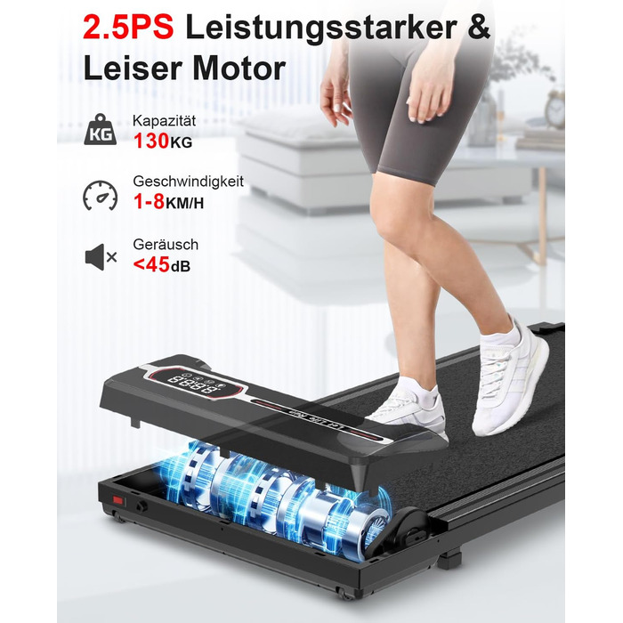Walking Pad Laufpad - Біговий килимок для дому (Gehband Walkpad) чорного кольору