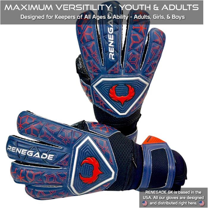 Воротарські рукавички Renegade GK Triton Microbe-Guard (розміри 5-11, 3 моделі, рівень 2) Pro-Tek, Super Grip 3.5+3мм, для твердого покриття, дорослі/підлітки/діти, Octane Roll Cut 7