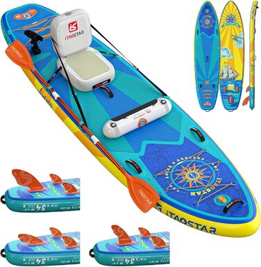 Надувна SUP-дошка iTAOSTAR Journey 86/89 см, широка, комплект аксесуарів, для йоги та початківців