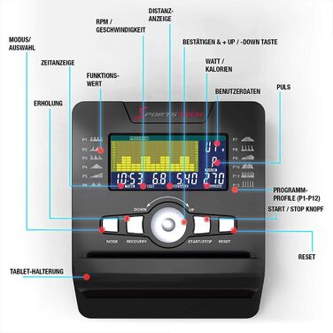 Професійний лежачий ергометр Sportstech ES600 з генератором, німецька якість, додаток з відео та мультиплеєром, підтримка HRC, опційний пульсометр, ергономічне сидіння