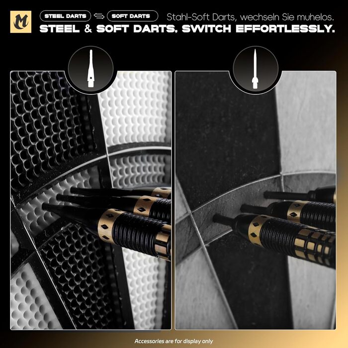 Дарти сталеві професійні 21г (3 шт.) з металевими наконечниками, алюмінієвими стеблами та пір'ями - набір для гри в дартс