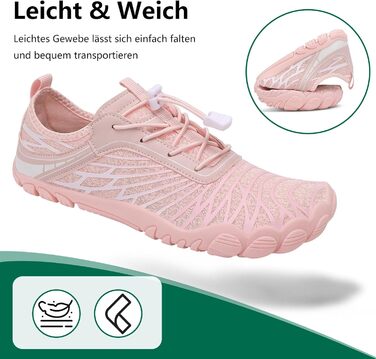 Жіночі шльопанці Sagaro для плавання та відпочинку, дихаючі, швидко сохнуть, широка передня частина, розмір 35-43, білий (35 EU, рожевий)