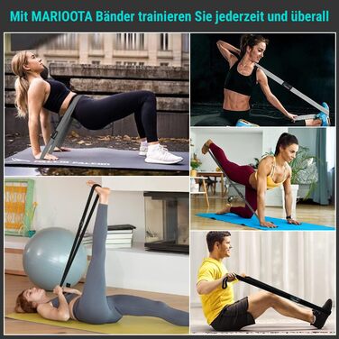 Набір з 3 еластичних стрічок для фітнесу – нековзкі, приємні до шкіри та еластичні – стрічки опору для нарощування м'язів, йоги, пілатесу та тренувань всього тіла – можна прати, довговічні та з сумкою для перенесення. Кольори: сірий, темно-сірий, чорний.