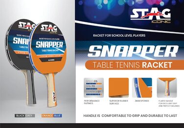 Стіл-тенісний ґрати Stag Iconic Snapper Series | Сірий та чорний | Професійна серія для тренувань | Яскравий дизайн