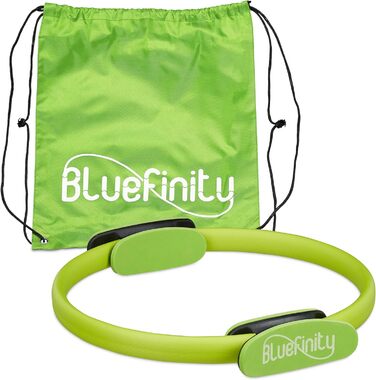 Пілатес кільце Bluefinity з подвійною ручкою, м'яке, фібергласове, для фітнесу та йоги, Ø 37 см, зелений, 1 шт.