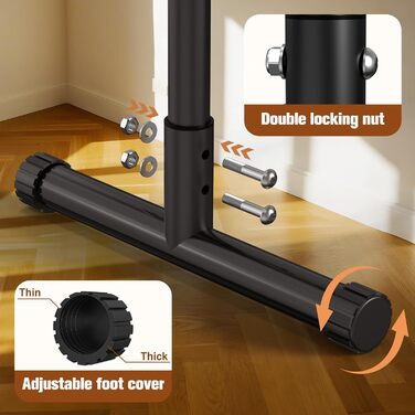 Стойка для віджимань та підтягувань RELIFE Calisthenics Black-3. Регульована висота, для занять вдома та в залі.