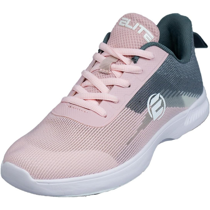 Жіночі боулінгові туфлі Elite Dash: універсальні підошви, ультралегкі, Mono-Mesh, спортивний стиль, сірий/рожевий, 38.5 EU 38 EU
