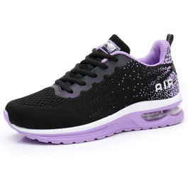 Жіночі кросівки для бігу AFFINEST: дихаючі, з антиковзанням, легкі, амортизуючі, сітчасті, чорно-фіолетові (36 EU)