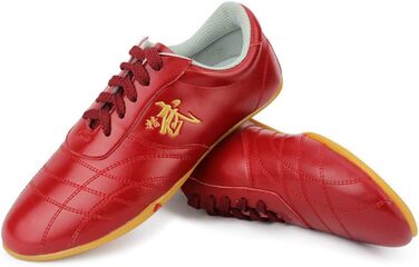 Жіночі таоїстські (тай-чи) кросівки VIBLiSS, легкі шкіряні боксерські кросівки для занять індором/екстером, карате, тхеквондо, тренування. Білі (42 EU, Red Rot)