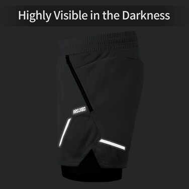 Чоловічі спортивні шорти ARSUXEO 2-в-1 з сіткою та кишенями на блискавці, сірі (L)