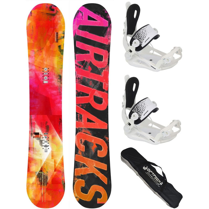 Жіночий комплект для сноубордингу AIRTRACKS Morioirs Lady Flat Rocker 150 см + кріплення Master W Fastec + чохол