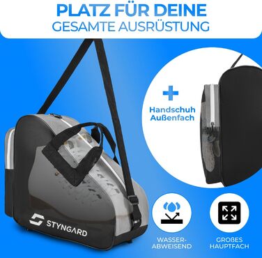 Сумка для ковзанів STYNGARD Montreal: для фігурного катання та інлайнів, чорно-біла, міцна