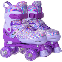 Дитячі ролики Nattork, ролики для дівчаток та хлопчиків, регульовані на 4 розміри, для початківців, для використання в приміщенні та на вулиці