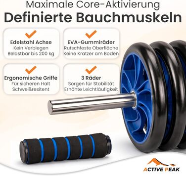 Фітнес-набір Bauchroller 7-в-1: Ролик для пресу, бруси для віджимань, мотузка для стрибків, еспандери, петлі для ніг, тренажер для дому