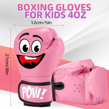 Дитячі боксерські рукавички, 4oz - для спарингу, тренувань, MMA, Муай Тай, кікбоксингу та бойових мистецтв (Рожеві)