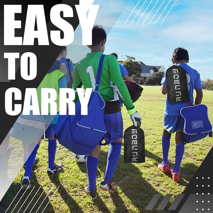 Дитячі ворота для футболу RUNBOW 1,8 x 1,2 м, портативні, з сумкою, чорні