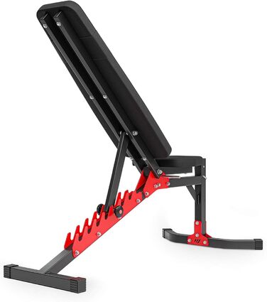 Регульована лавка для жиму Marbo Sport MH-L115, універсальна фітнес-лавка, чорна, для тренажерного залу