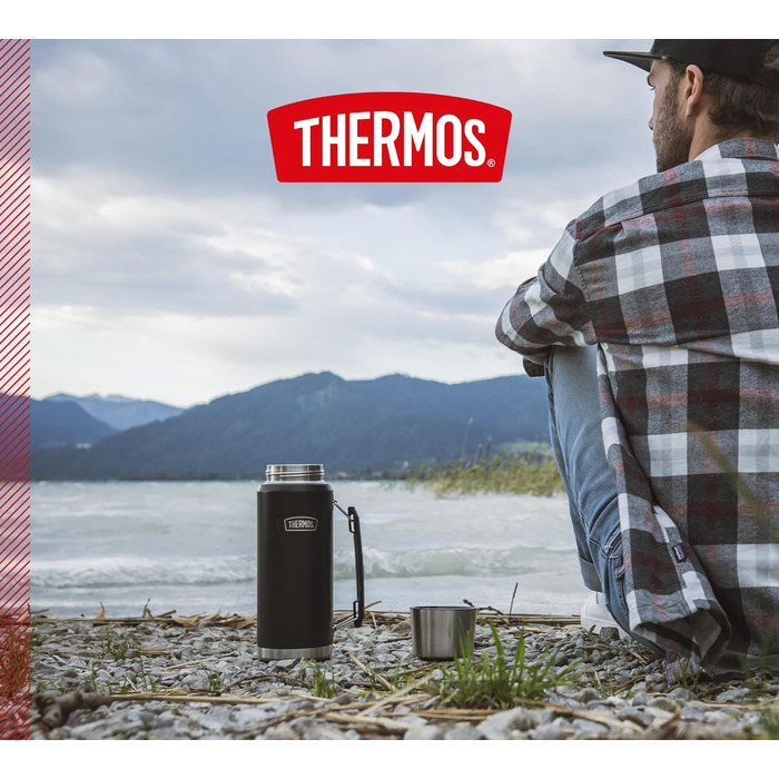 Термос Thermos Icon 1,2 л графітовий, ізольована пляшка з чашкою, тримає тепло/холод 24 години, BPA-free, для напоїв, зручна ручка, придатний для миття в посудомийці