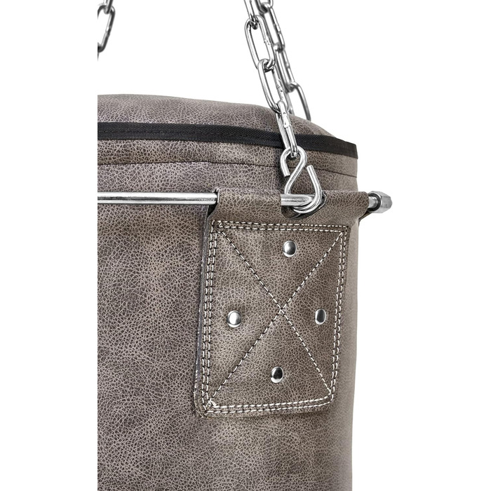 Боксерський мішок Bad Company Vintage з металевим кільцем та сталевою ланцюгом, з штучної шкіри. Розміри: 80/100/120/150/180 x 35 см (не заповнений)