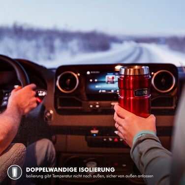 Термос нержавіючий Thermos Stainless King 0.47л червоний для кави та чаю. Зберігає тепло 7 год, холод 18 год. Без BPA