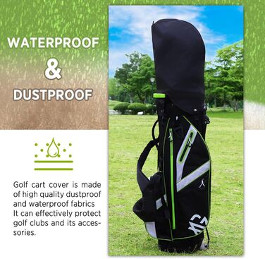 Легка сумка для гольфу на штативі з 8-камерною підкладкою для чоловіків та жінок, преміум сумка для гольфу з дощовим чохлом, кишенькою для охолодження та набором аксесуарів для гольфу, чорна