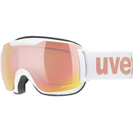 Гірськолижна маска Uvex Downhill 2000 S CV, універсальна, біло-рожева, антивідблиск, для сноубордингу та лиж