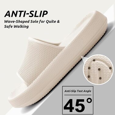 Шльопанці Badelatschen Cozislides: жіночі та чоловічі шльопанці для дому та пляжу, антиковзаючі, літні, Wolkenschuhe, 46/47 EU, бежеві