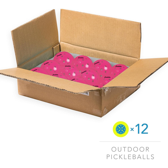 М'ячики для піклболу Franklin Sports X-40 Outdoor - Офіційні м'ячики US Open, схвалені USAPA (12 шт.)