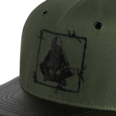 Кепка-снэпбек Nebelkind Unisex з принтом «Колючий дріт», регульований розмір, стиль стрітвір, оливковий колір