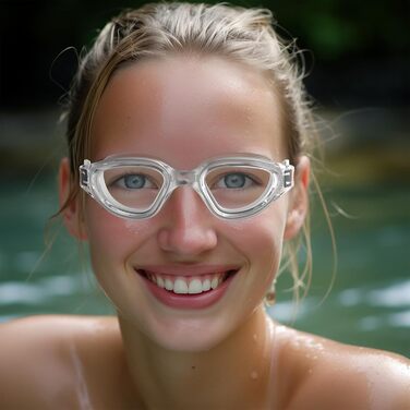 Окуляри для плавання W1 для дорослих (унісекс), антизапітніння, захист від УФ, водонепроникні, прозорі лінзи (#012)