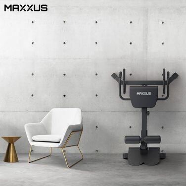 MAXXUS Тренажер для спини 7в1, складаний, сталевий, до 150 кг, гіперекстензія, для дому та пресу, чорний