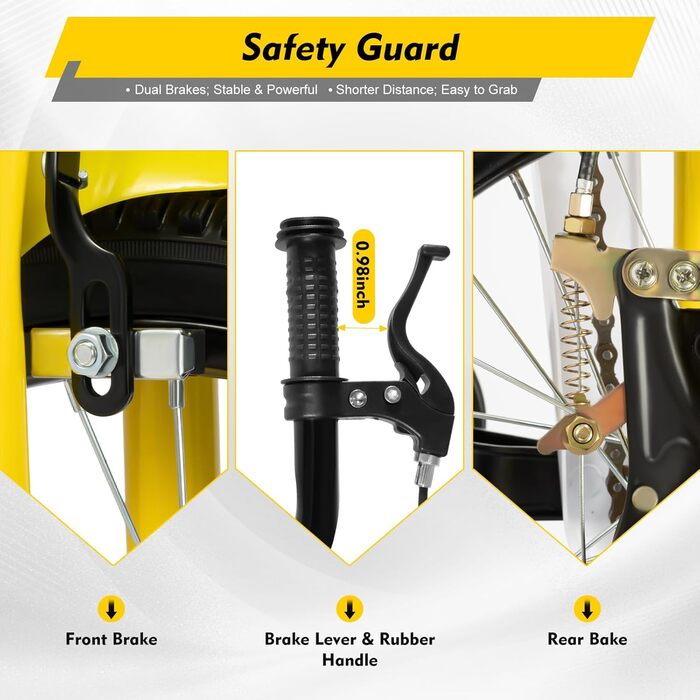 Дитячий велосипед Freestyle 16 дюймів - спортивний велосипед для хлопчиків та дівчаток 5-8 років (жовтий)