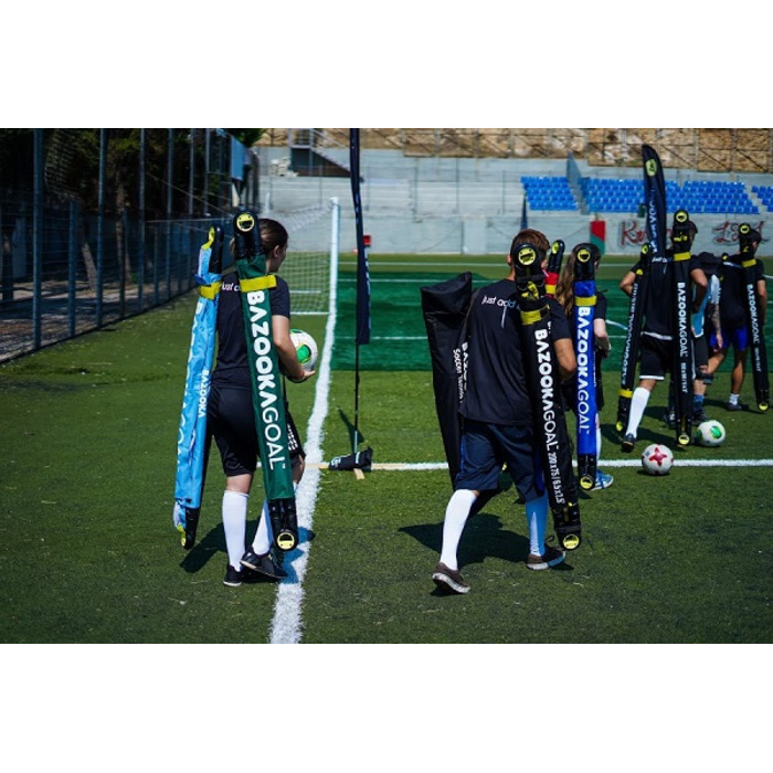 Складані переносні футбольні ворота BazookaGoal 120x75 см, чорні