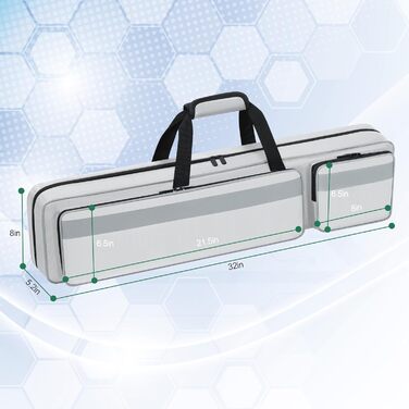 Чохол для більярдних київ Billardstocktasche: м'який, з декількома кишенями для 4 руків'їв та 5 концов, з рюкзак-лямками (сірий)