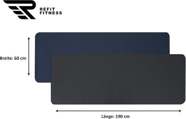 Килимок для йоги GeckoGrip Sensi-Plus TPE 190x60x0.6 см (сірий, нічний блакитний) - Sport & Fitness Mat