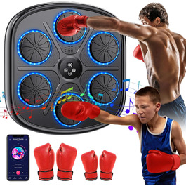 Музична боксівська машина з LED-дисплеєм, електронна боксерська тренажер для дому, 9 швидкостей, 9 режимів, Bluetooth, автоматичний підрахунок ударів, настінна ціль для дорослих та дітей