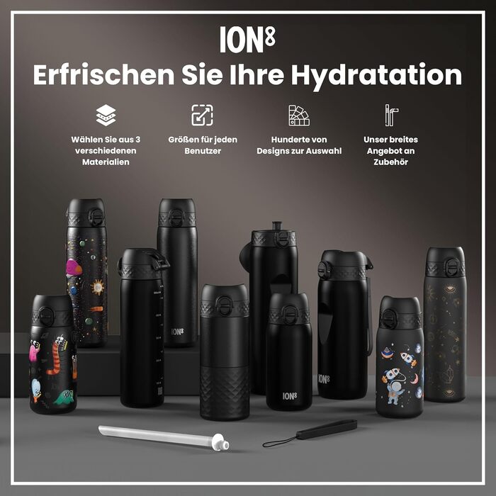 Вакуумна термобутилка Ion8 з нержавіючої сталі, 1 л, 920 мл, герметична, з однією кнопкою, зручна кришка, для спорту та йоги