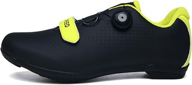 Велосипедні черевики для чоловіків та жінок, для шосе та гірського велосипеда, з гумовою підошвою, дихаючі кросівки, не блокуючі велосипедні черевики MTB, чорні (45 EU)