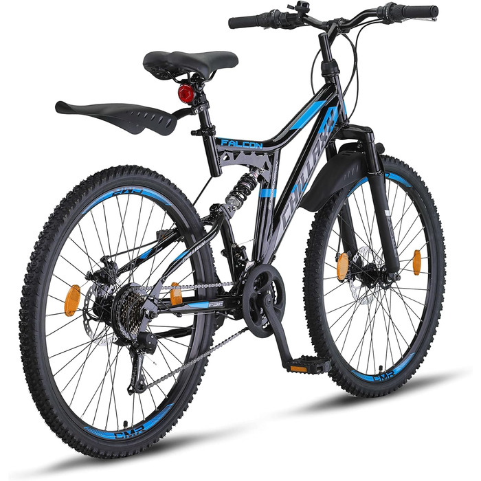 Гірський велосипед Chillaxx Falcon Premium 24, 26, 27.5, 29 дюймів для хлопців, дівчат, жінок та чоловіків, дискові гальма, 21 швидкість, повна амортизація