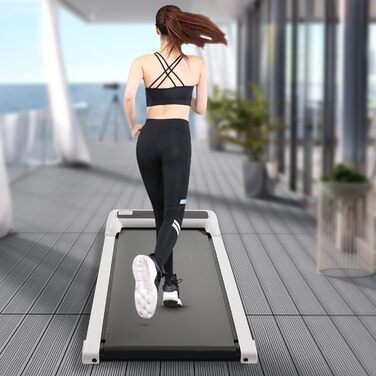 Бігова доріжка Walking Pad для дому та офісу, компактна, з LCD-дисплеєм і пультом, під стіл, біла