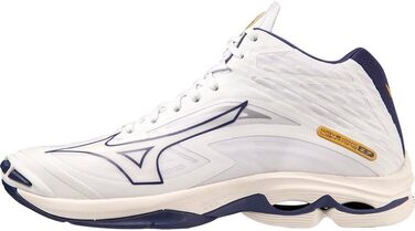 Волейбольне взуття Mizuno Wave Lightning Z7 Mid - Біло-блакитне, висока видимість, розмір 38.5 EU