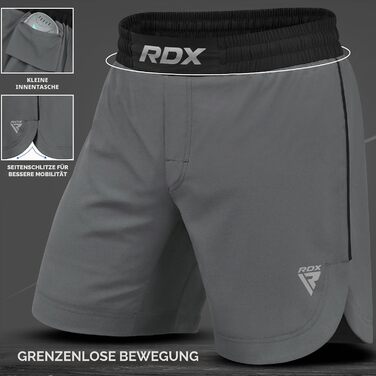 Шорти для MMA та єдиноборств RDX для чоловіків, спортивні штани для боксу, кікбоксингу, муай-тай та грепплінгу, сірі, розмір XXL