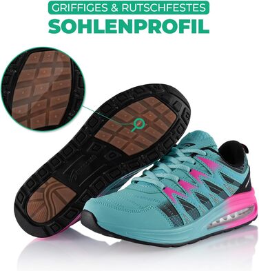 Спортивні кросівки для жінок та чоловіків з амортизацією, легкі бігові кросівки (42 EU, Синій Чорний Рожевий)